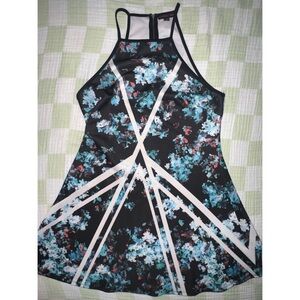 Floral Geometric Halter Dress